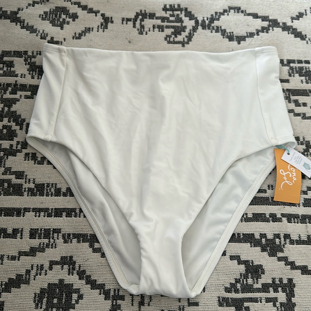 High Wasted White Swim Suit Bottoms 🤍